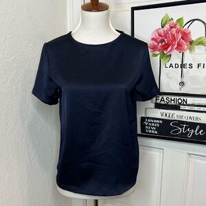 MaxMara Navy Short Sleeved Blouse size XS